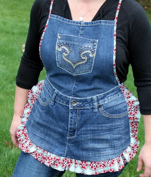 Как сшить мужской фартук из джинс. Как сшить фартук из старых джинсов?