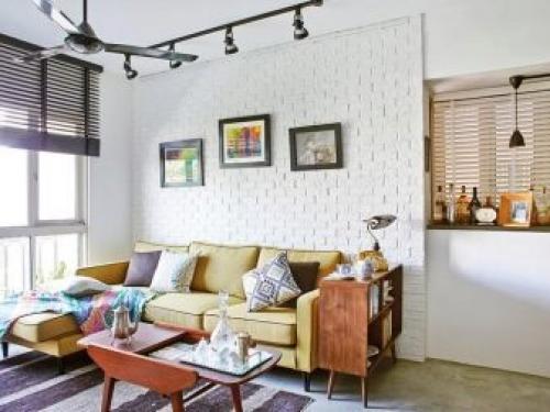 Кирпичная стена на кухне белая. В разных помещениях