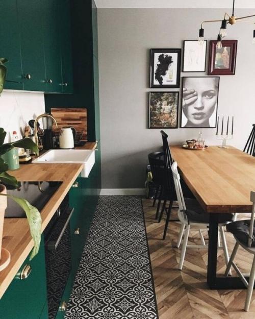 Выразительный дизайн кухни в зеленом цвете. Кухни в зеленом цвете: преимущества и недостатки 03