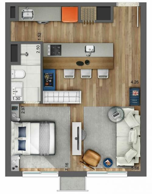 Лучшие идеи для интерьера однокомнатной квартиры. 10 модных идей для ремонта однокомнатной квартиры с ценами 03