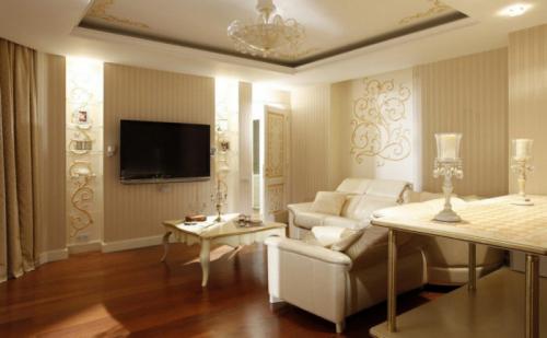 Современная отделка стен в гостинной. Отделка стен гостиной: современные и красивые идеи