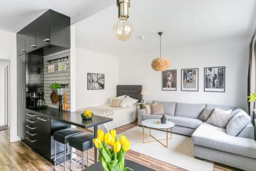 Умные решения для расстановки мебели в квартире-студии 06 Умные решения для расстановки мебели в квартире-студии 06