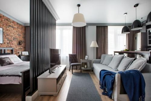 Варианты зонирования однокомнатной квартиры. Плюсы и минусы зонирования 33 Варианты зонирования однокомнатной квартиры. Плюсы и минусы зонирования 33