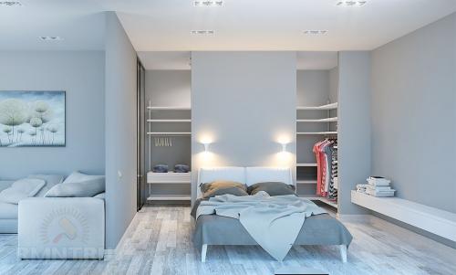 Гардеробная за изголовьем кровати: фотоподборка