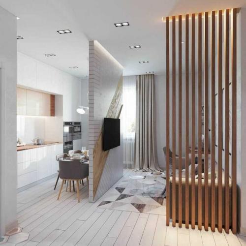 Декоративные украшения для стен из деревянных реек. Плюсы и минусы реек в интерьере 01