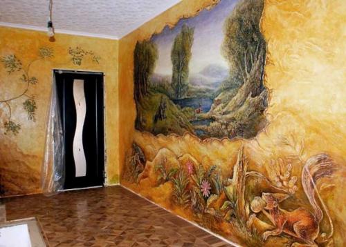 Роспись на стене в квартире. Роспись стен в интерьере — особенности, варианты дизайна и стильные идеи сочетания в оформлении