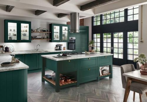 Кухня изумрудного цвета. Особенности цвета