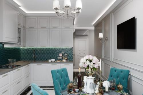 Кухня изумрудного цвета. Особенности цвета