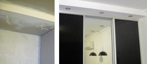 Натяжной потолок и высокий шкаф. Встроенный шкаф и натяжной потолок –, как совместить и что установить раньше