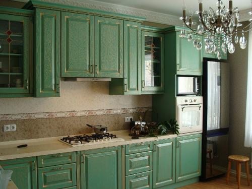 Зеленые стены на кухне. Дизайн зеленой кухни: фото примеры реальных интерьеров