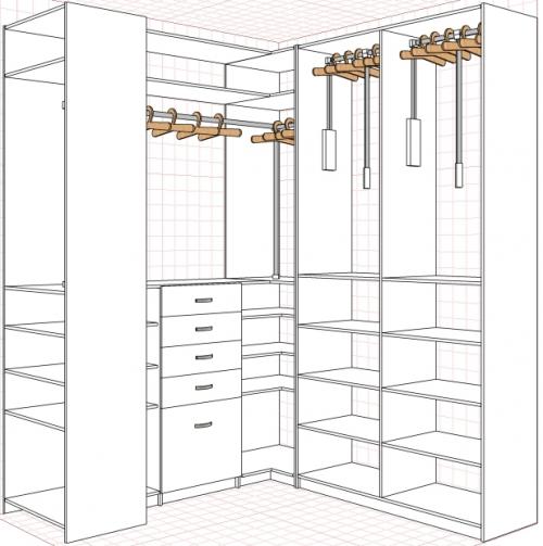 Дизайн проект маленькой гардеробной. №5. Создание дизайн-проекта гардеробной