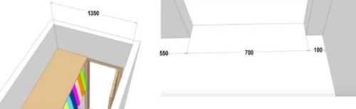 Маленькая гардеробная из кладовки. Ширина гардеробной и расположение дверей